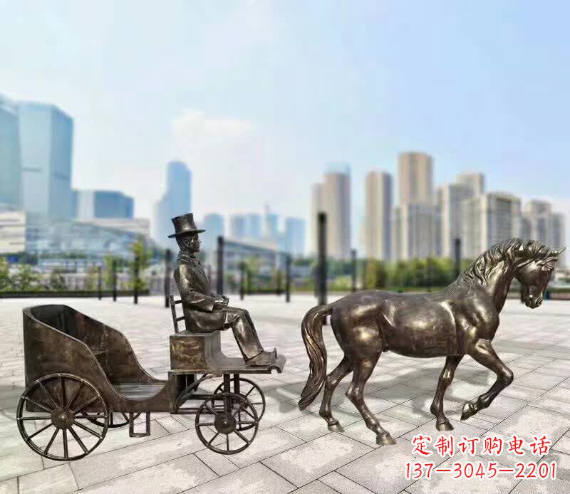 威海铸铜广场马车雕塑