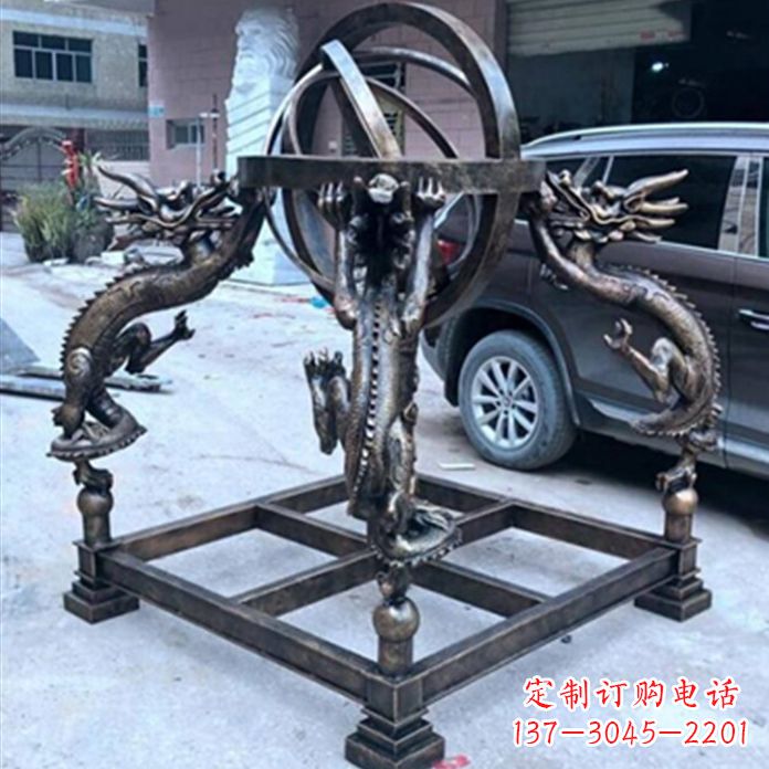 威海铸铜浑天仪景观雕塑摆件