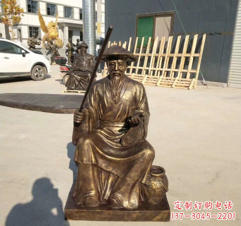 威海铸铜姜太公钓鱼