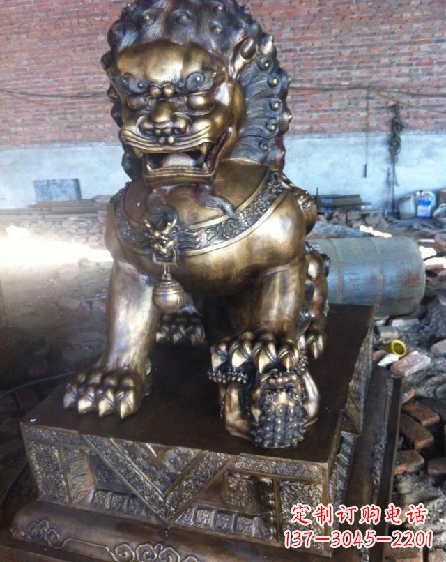 威海铸铜母子狮子雕塑
