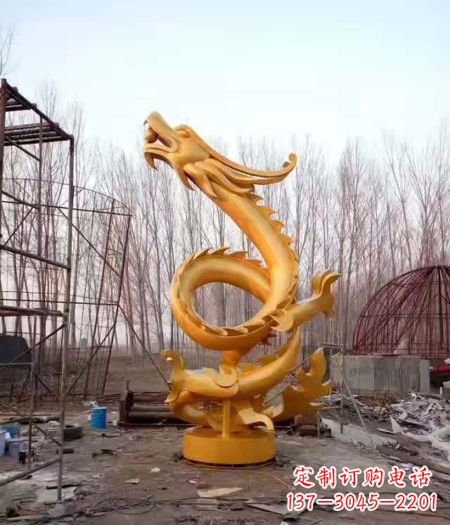 威海铸铜盘龙云腾铜雕