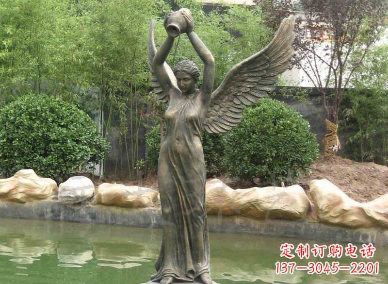 威海铸铜欧式人物喷泉雕塑