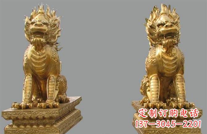 威海铸铜麒麟雕塑222