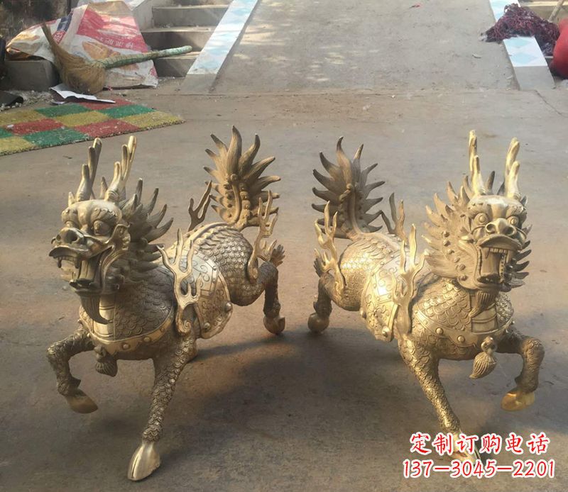 威海铸铜麒麟雕塑 (2)