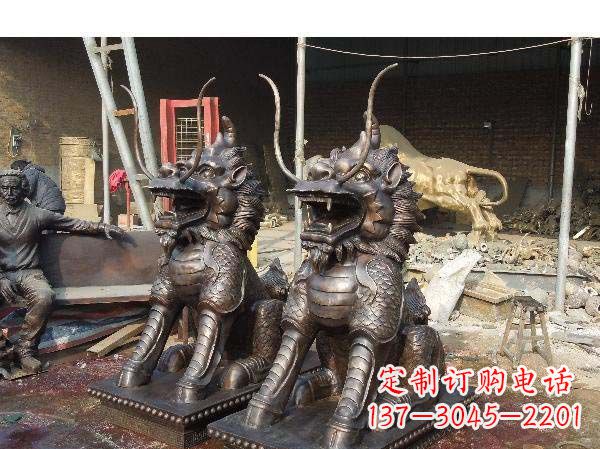 威海铸铜麒麟雕塑2221