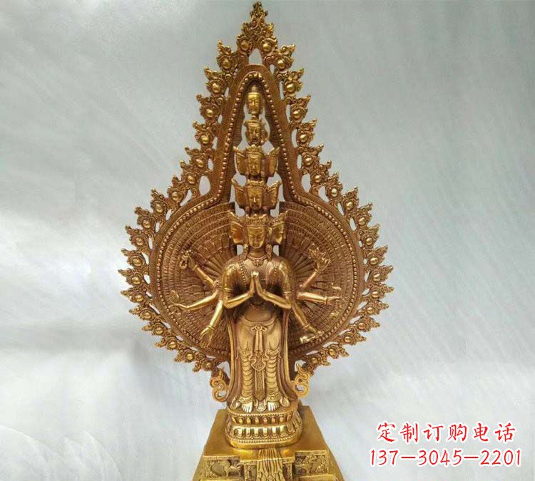 威海铸铜千手观音寺庙佛像