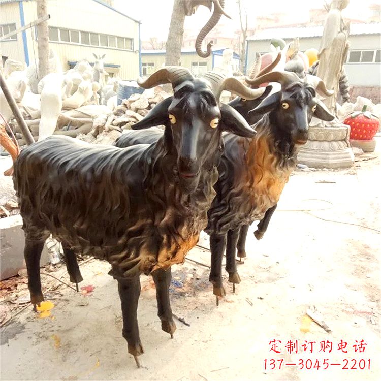 威海铸铜山羊雕塑