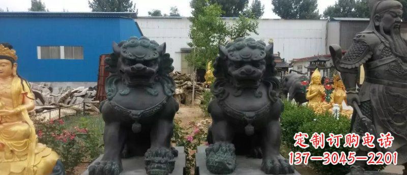 威海铸铜狮子看门狮子铜雕
