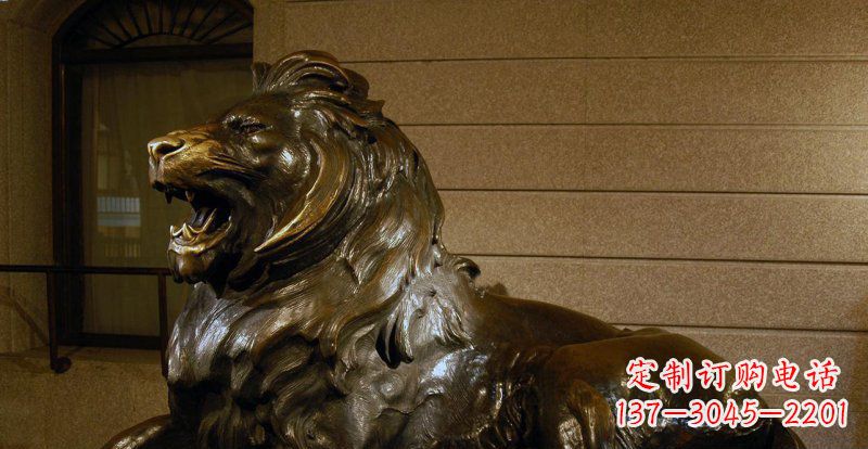 威海铸铜狮子铜雕 (2)