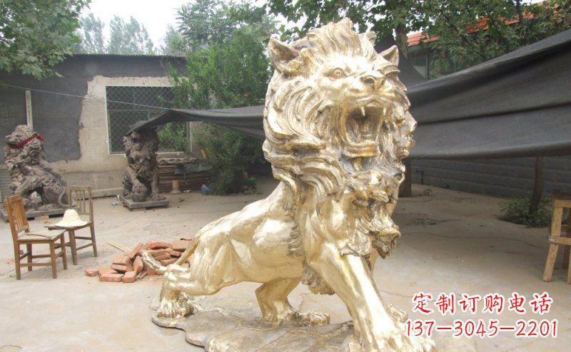 威海铸铜狮子铜雕 (3)