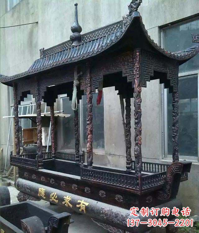 威海铸铜寺庙香炉铜雕 (2)