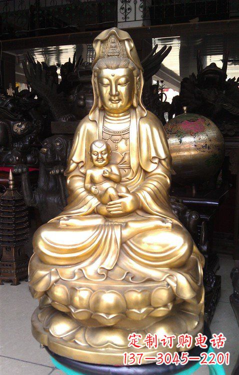 威海铸铜送子观音雕塑