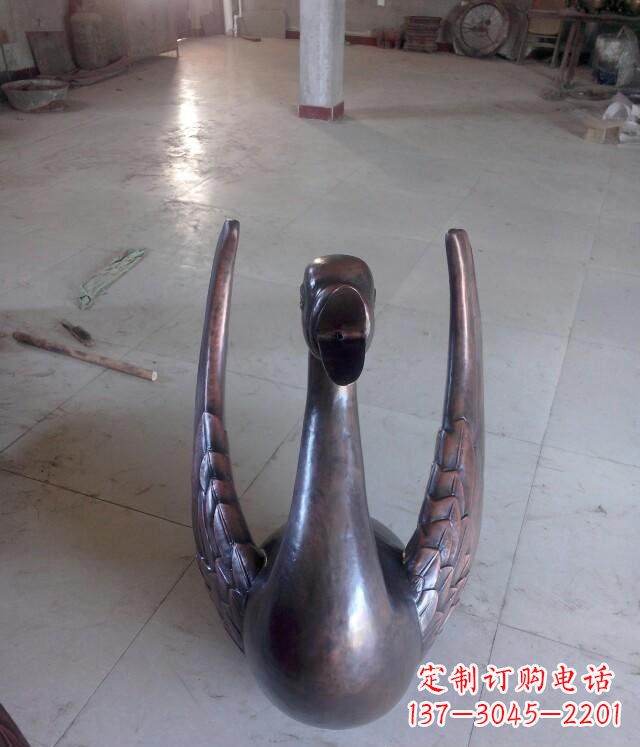 威海铸铜天鹅公园动物铜雕