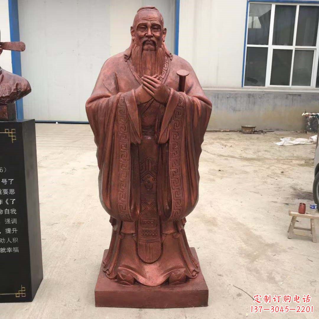 威海紫铜孔子雕塑像