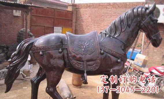 威海紫铜马公园铜雕
