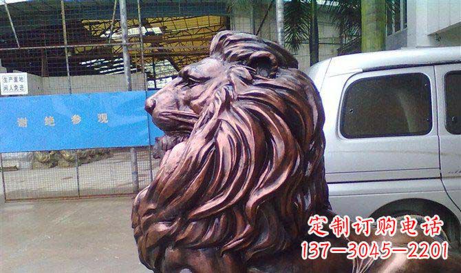 威海紫铜西洋狮子铜雕 (2)