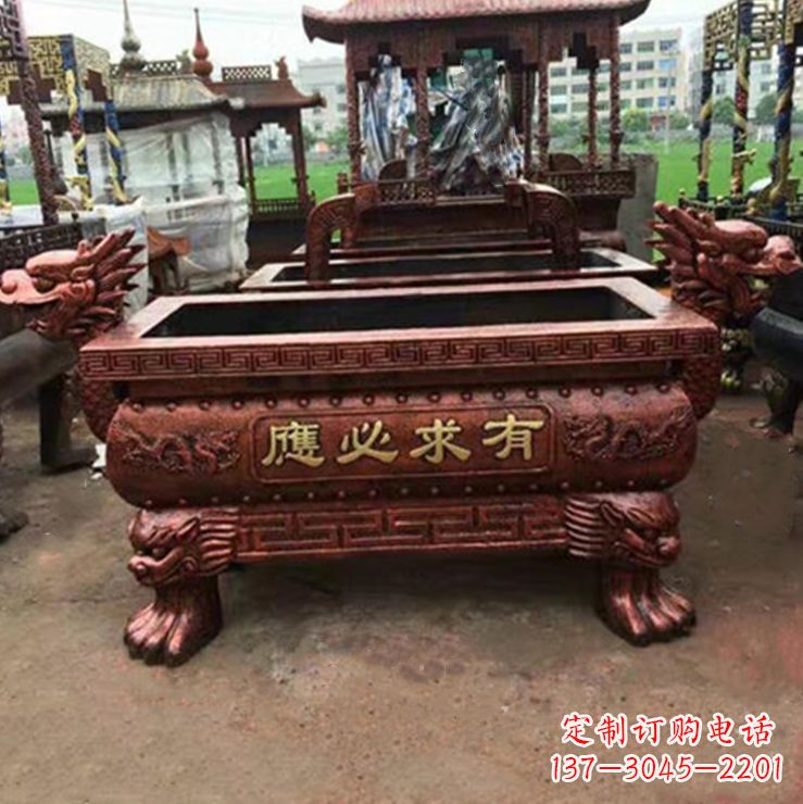 威海紫铜香炉雕塑