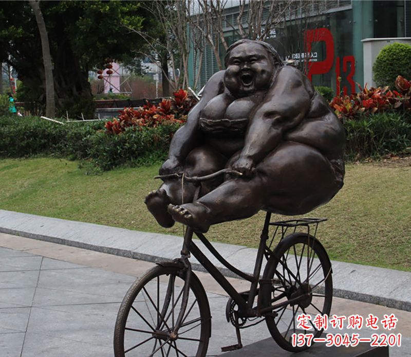 威海自行车铜雕