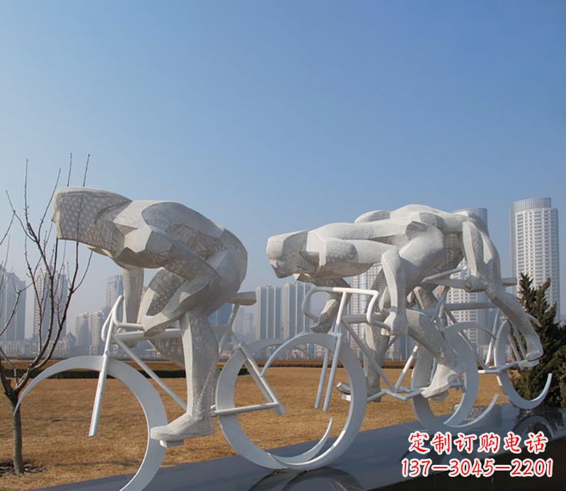 威海自行车比赛不锈钢雕塑