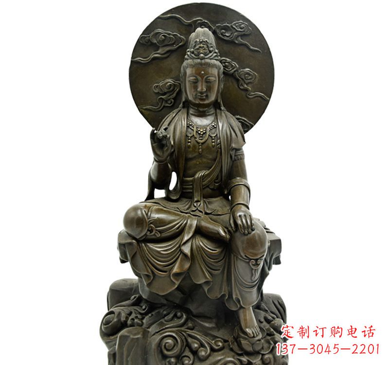 威海自在观音菩萨仿古铜雕佛像