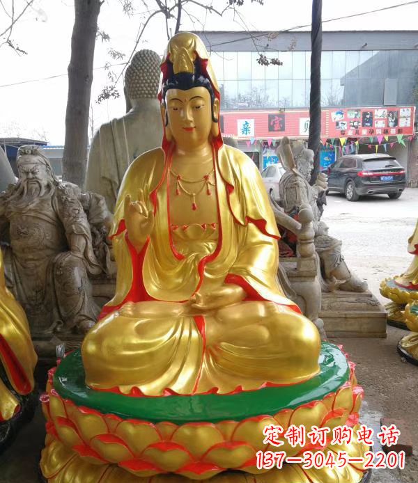 威海宗教庙宇玻璃钢观音菩萨雕像