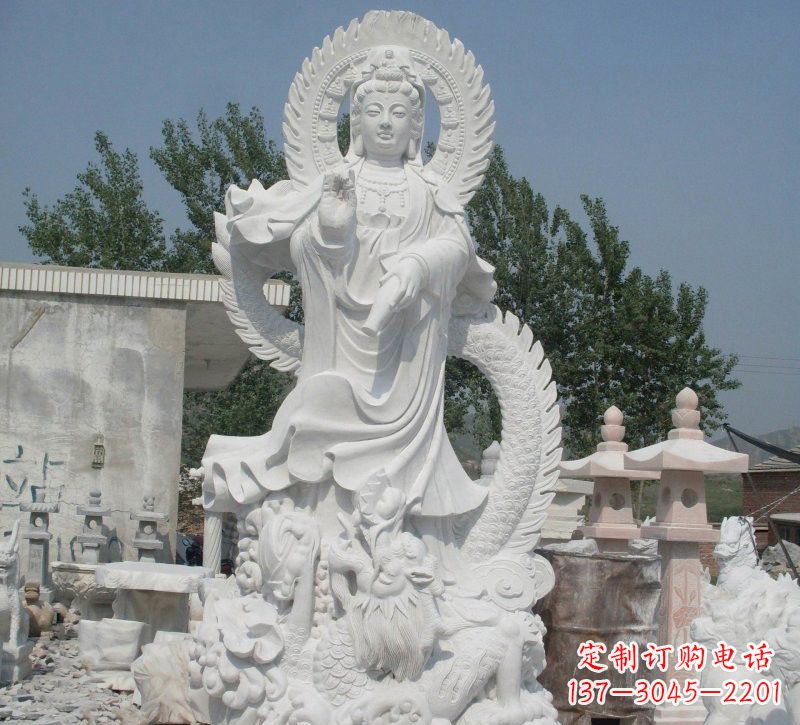 威海宗教庙宇乘龙观音石雕