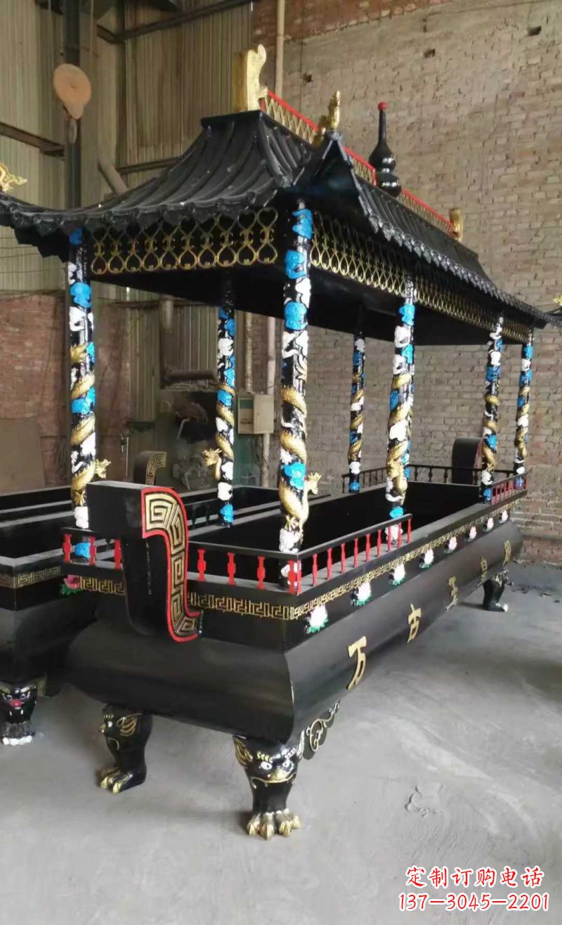 威海宗教庙宇方形香炉铜雕