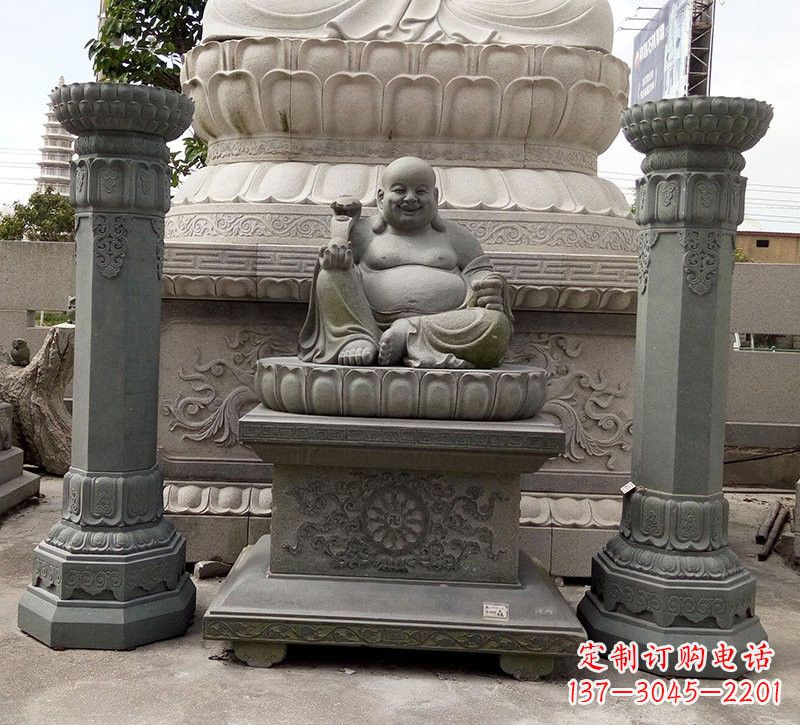 威海宗教庙宇如意弥勒佛石雕
