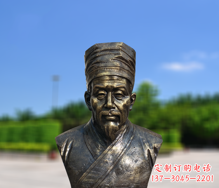 威海名医李时珍半身像铜雕