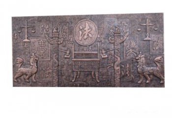 威海紫铜法字獬豸浮雕